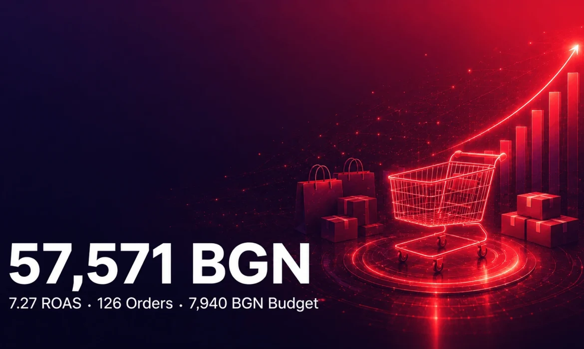 E-Commerce – 7.27 ROAS / 57K BGN Revenue