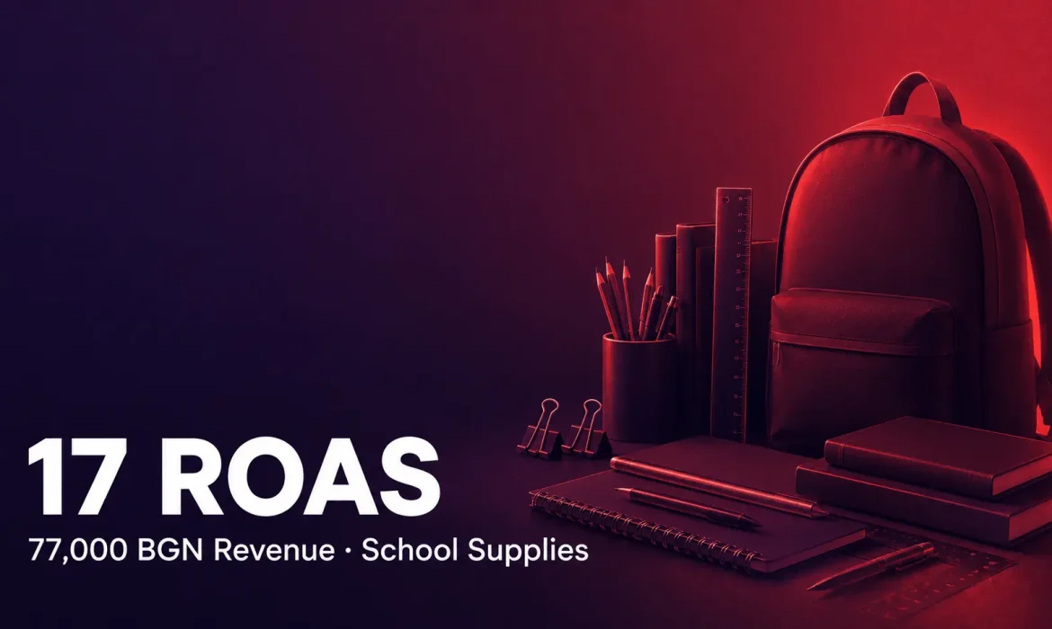 Facebook – E-commerce – 17 ROAS / 77K BGN revenue from school supplies